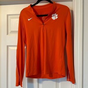 Nike Size Medium Women’s long sleeve 1/4 zip, Clemson Tigers attire. Dri-fit.